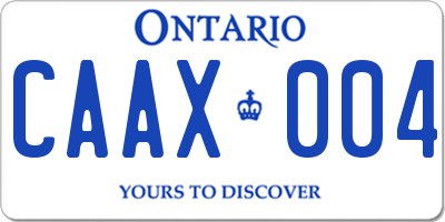 ON license plate CAAX004