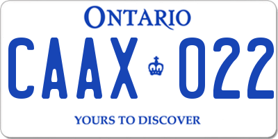 ON license plate CAAX022