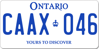 ON license plate CAAX046