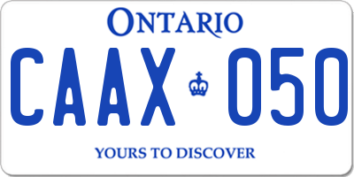 ON license plate CAAX050