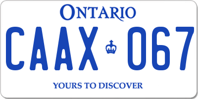 ON license plate CAAX067