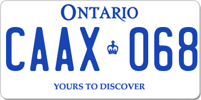 ON license plate CAAX068