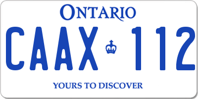 ON license plate CAAX112