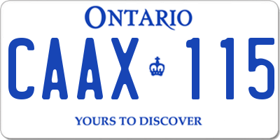 ON license plate CAAX115