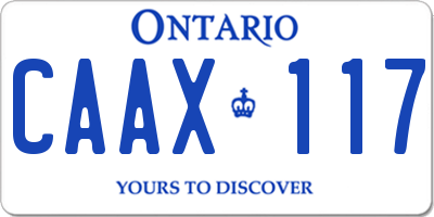 ON license plate CAAX117