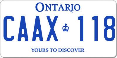 ON license plate CAAX118