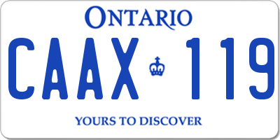 ON license plate CAAX119