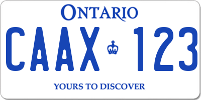 ON license plate CAAX123