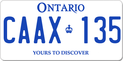 ON license plate CAAX135