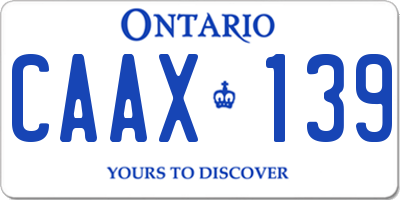 ON license plate CAAX139