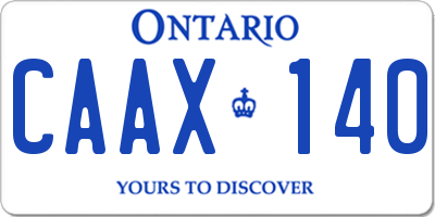 ON license plate CAAX140