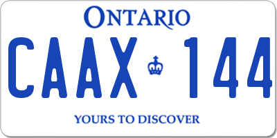 ON license plate CAAX144