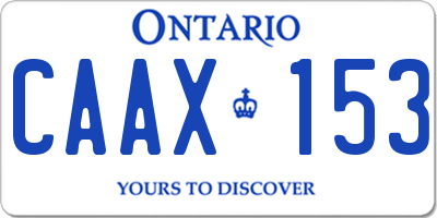 ON license plate CAAX153