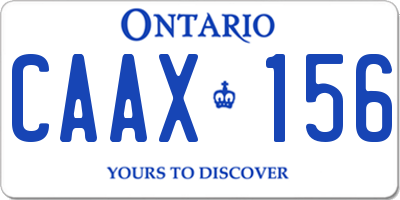 ON license plate CAAX156