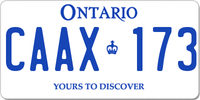 ON license plate CAAX173