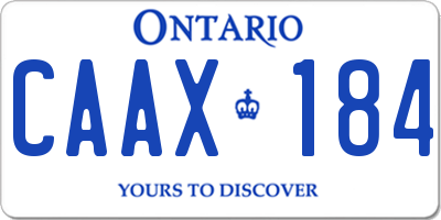 ON license plate CAAX184