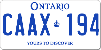 ON license plate CAAX194