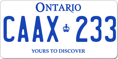 ON license plate CAAX233