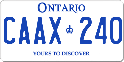 ON license plate CAAX240