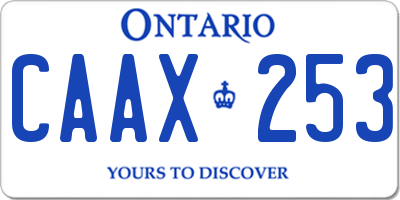 ON license plate CAAX253