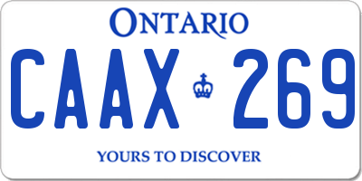 ON license plate CAAX269