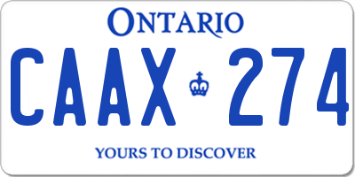 ON license plate CAAX274