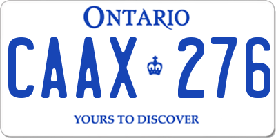 ON license plate CAAX276