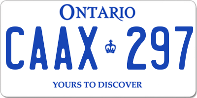 ON license plate CAAX297