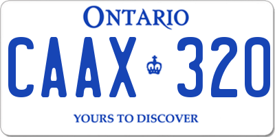 ON license plate CAAX320