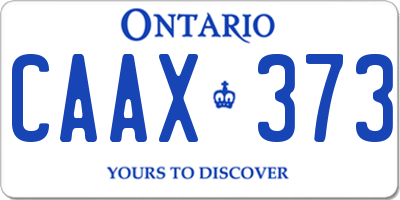 ON license plate CAAX373