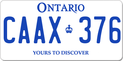 ON license plate CAAX376