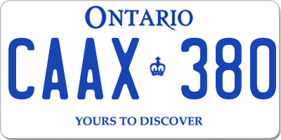 ON license plate CAAX380