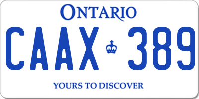 ON license plate CAAX389