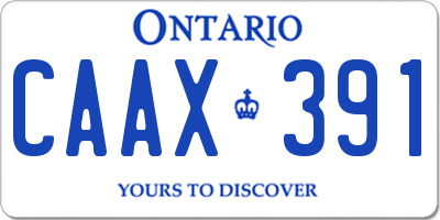 ON license plate CAAX391