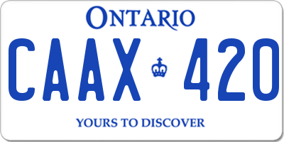 ON license plate CAAX420