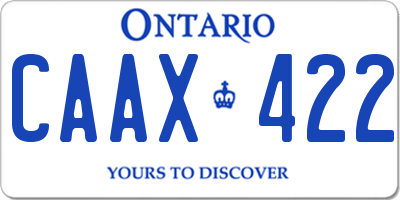 ON license plate CAAX422