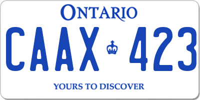 ON license plate CAAX423