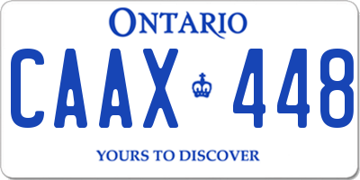 ON license plate CAAX448