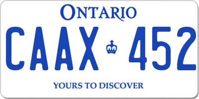 ON license plate CAAX452