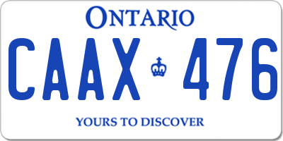 ON license plate CAAX476