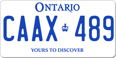 ON license plate CAAX489