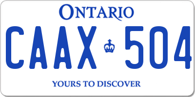 ON license plate CAAX504