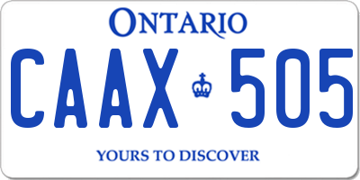 ON license plate CAAX505