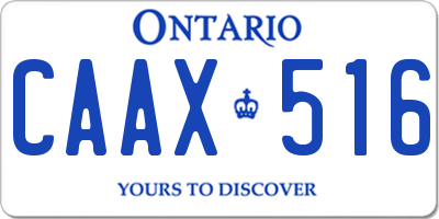 ON license plate CAAX516