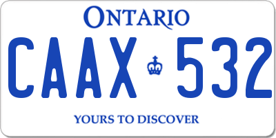 ON license plate CAAX532