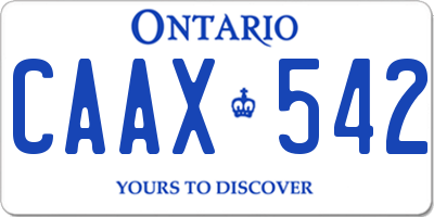 ON license plate CAAX542