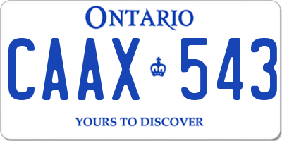 ON license plate CAAX543