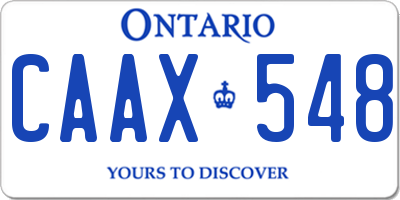 ON license plate CAAX548