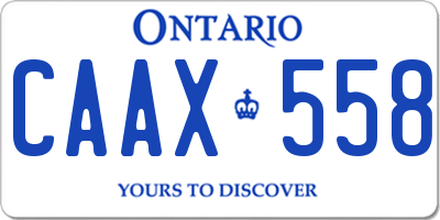 ON license plate CAAX558