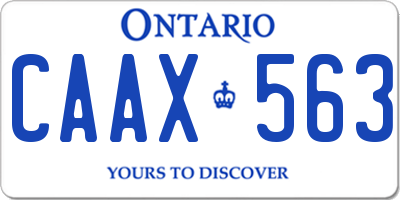 ON license plate CAAX563